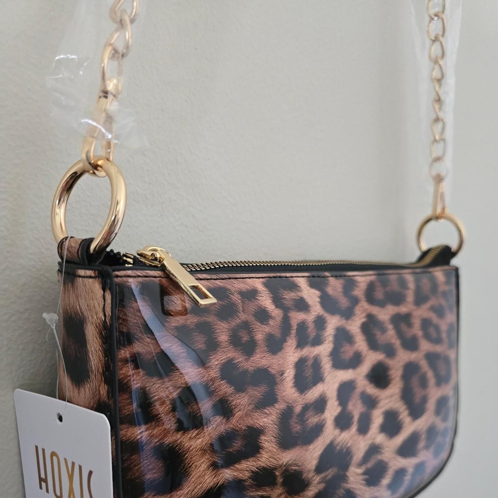 Hoxis leopard print shoulder & crossbody bag